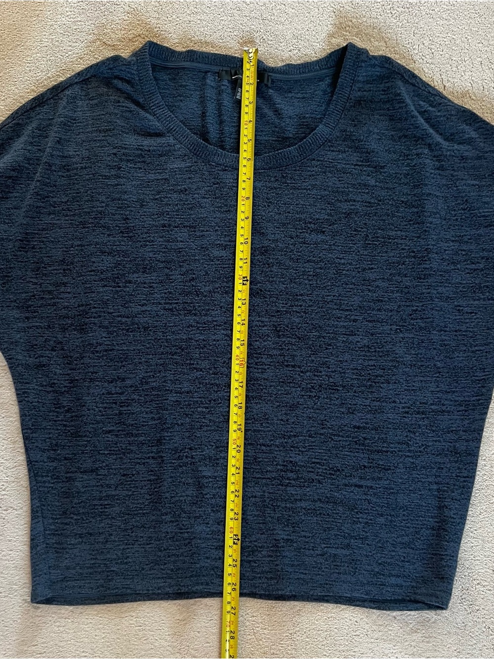 White House Black Market Navy Blue Black Heather Crewneck Pullover Sweater-M - Picture 10 of 10